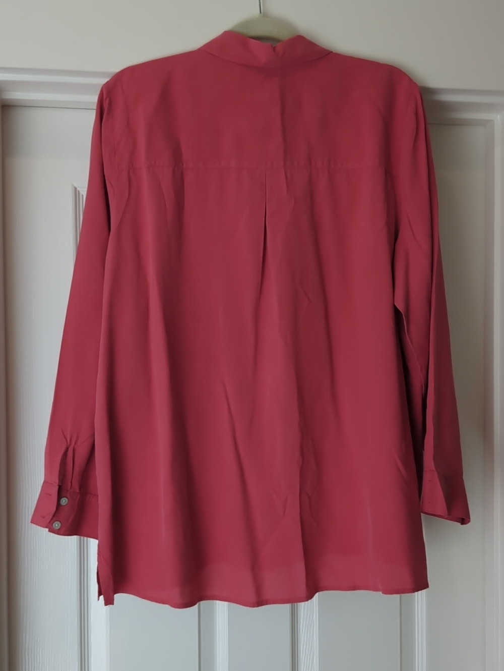 J Jill Shirt Womens XL Pink 100% Silk Button Down Long Sleeve Top Blouse - Picture 2 of 5